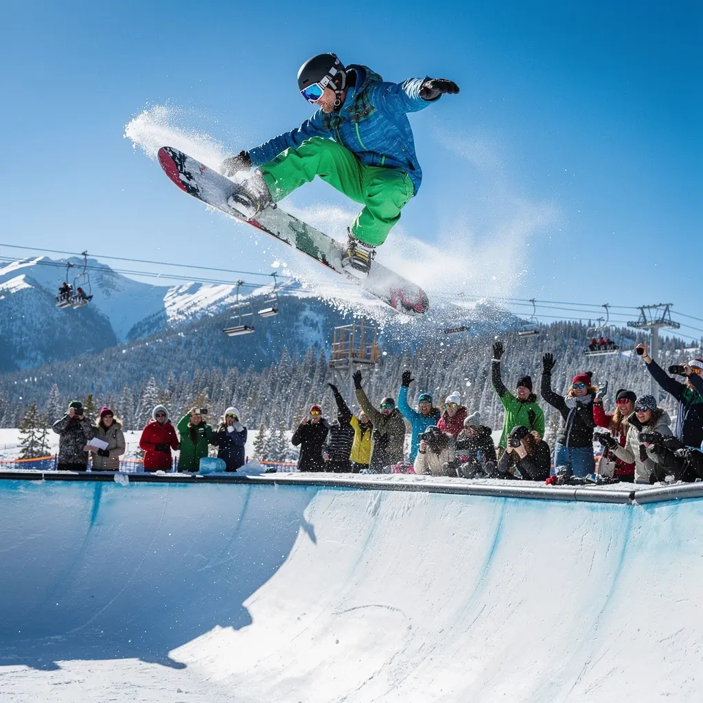 Карта курорта с обозначенными трассами и услугами для туристов.